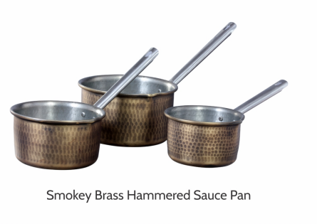 Smokey Brass Hammered Sauce Pan